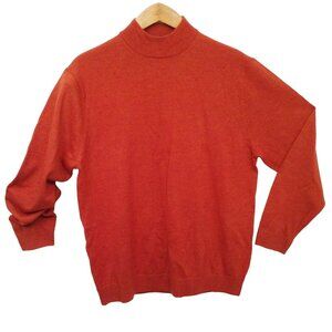Vintage Y2K Turnbury Extra-Fine Merino Wool Sweater -L Mockneck Copper Mended